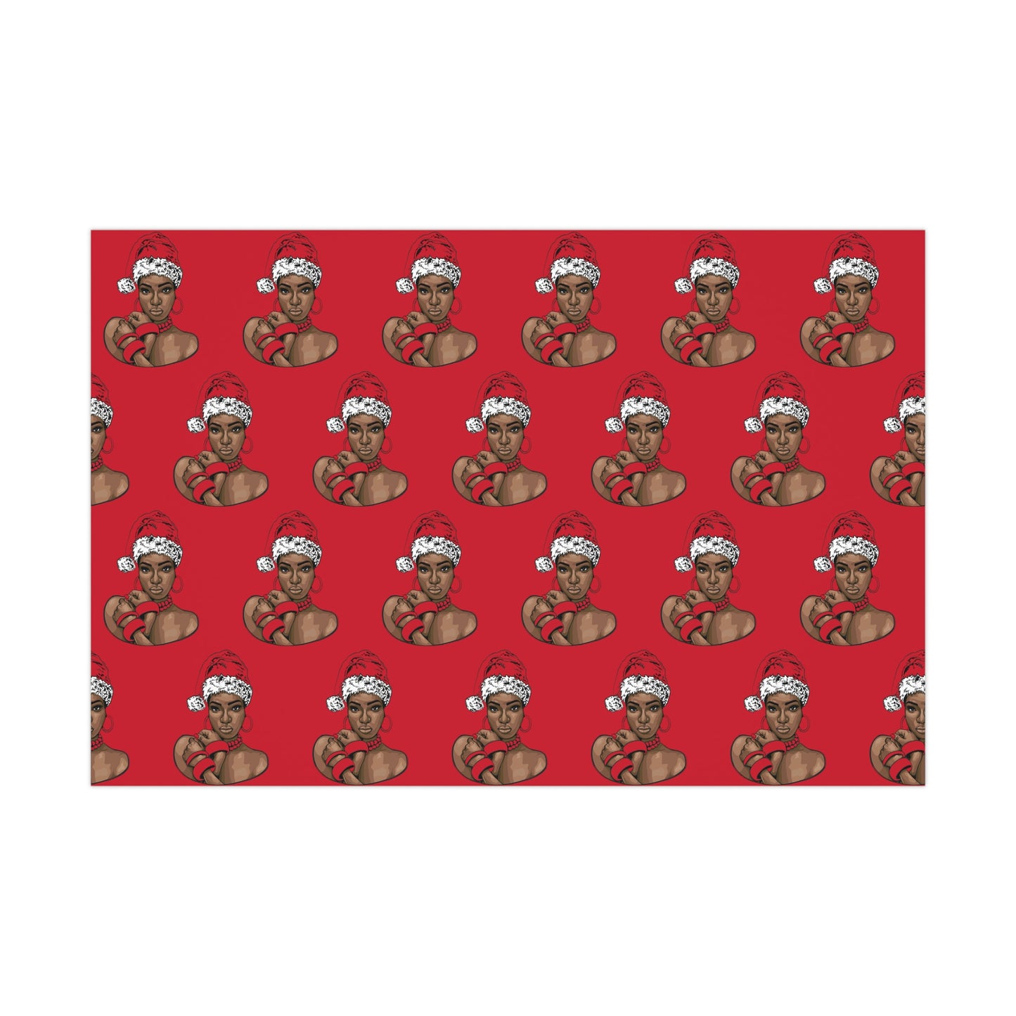 Red African Woman Gift Wrap Papers