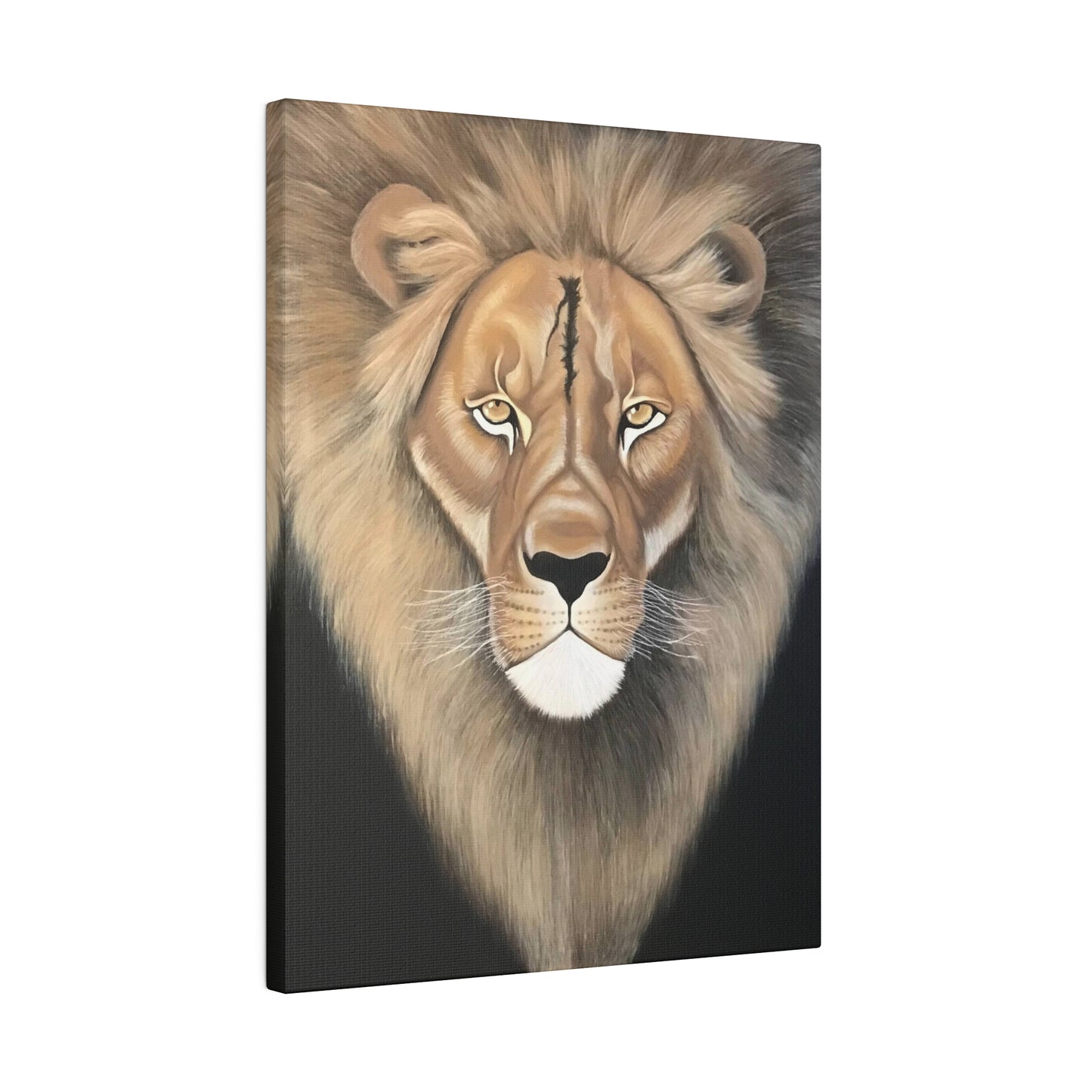 The King of the Jungle Painted Matte Canvas Lion Painting