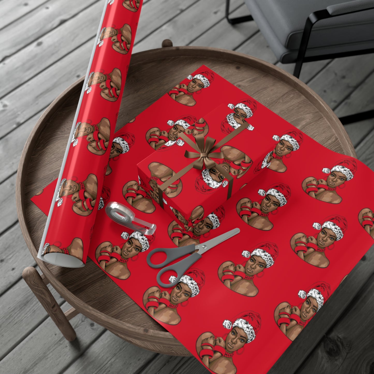 Red African Woman Gift Wrap Papers