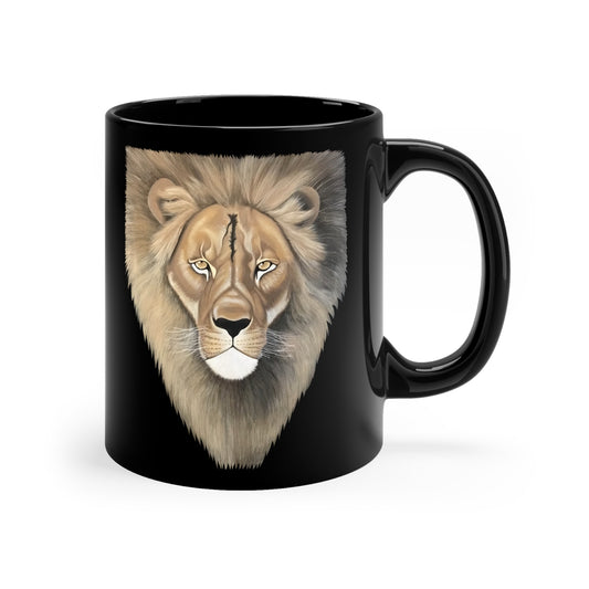 King of the Jungle Lion-Face Black 11oz Coffee/Tea Cup