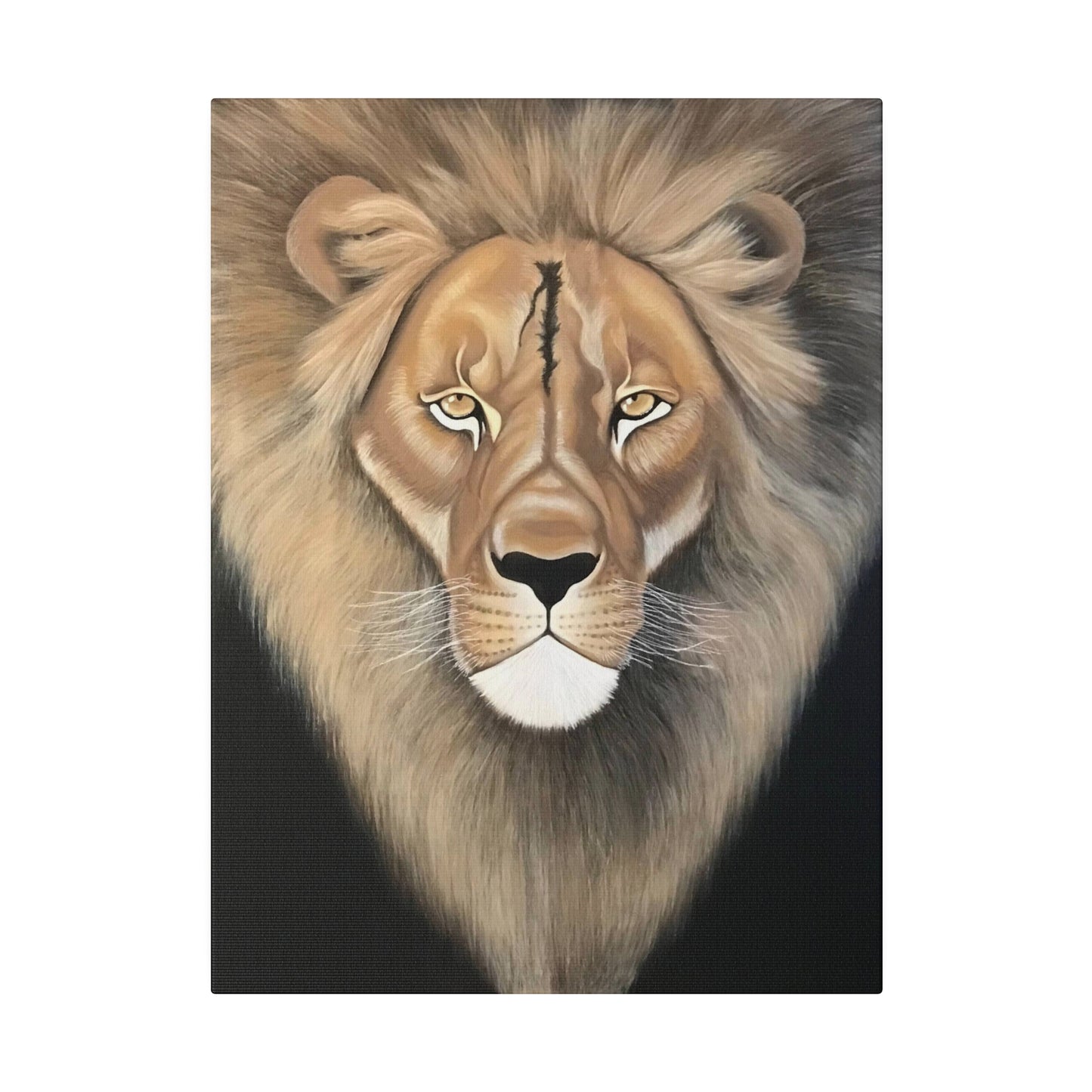 The King of the Jungle Painted Matte Canvas Lion Painting