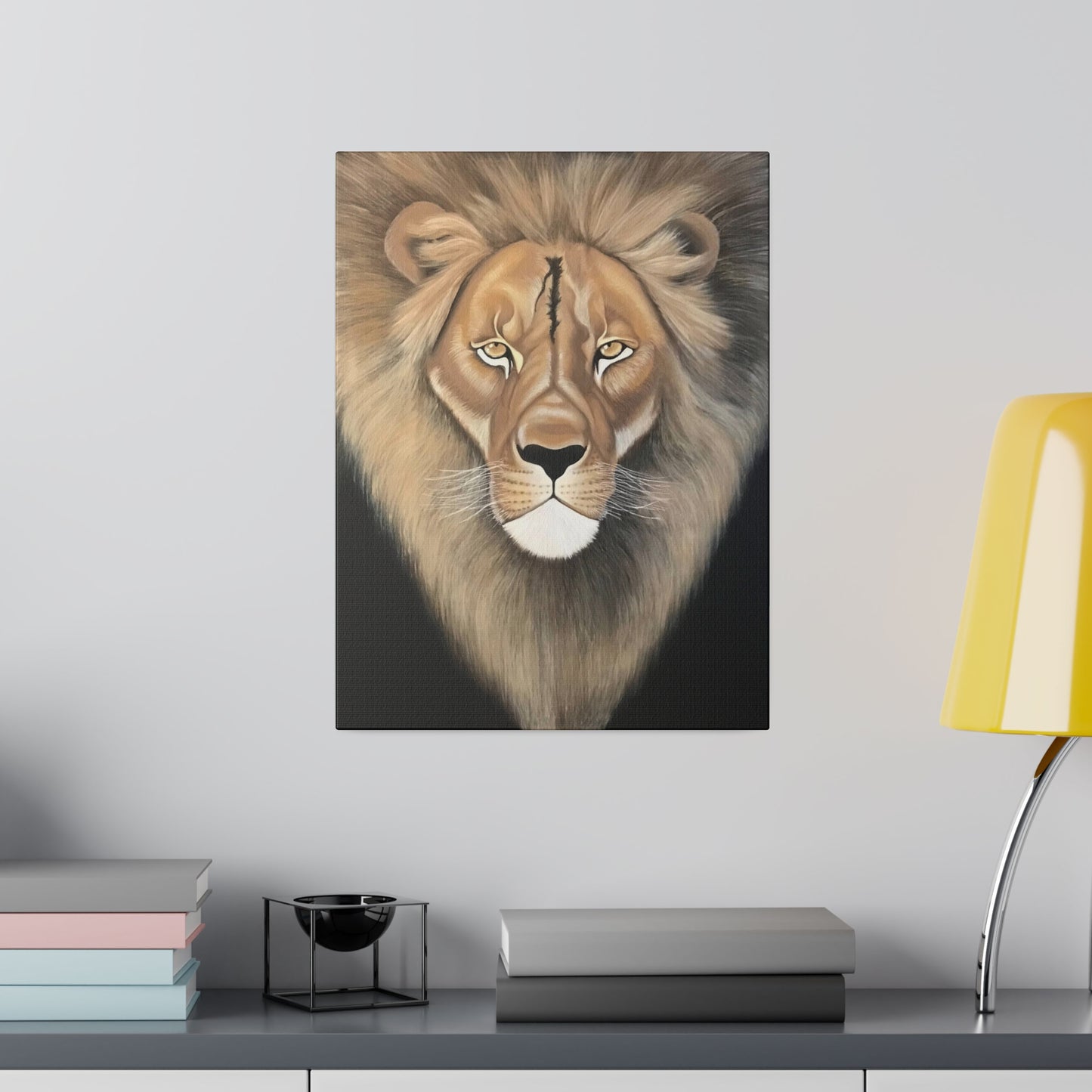 The King of the Jungle Painted Matte Canvas Lion Painting