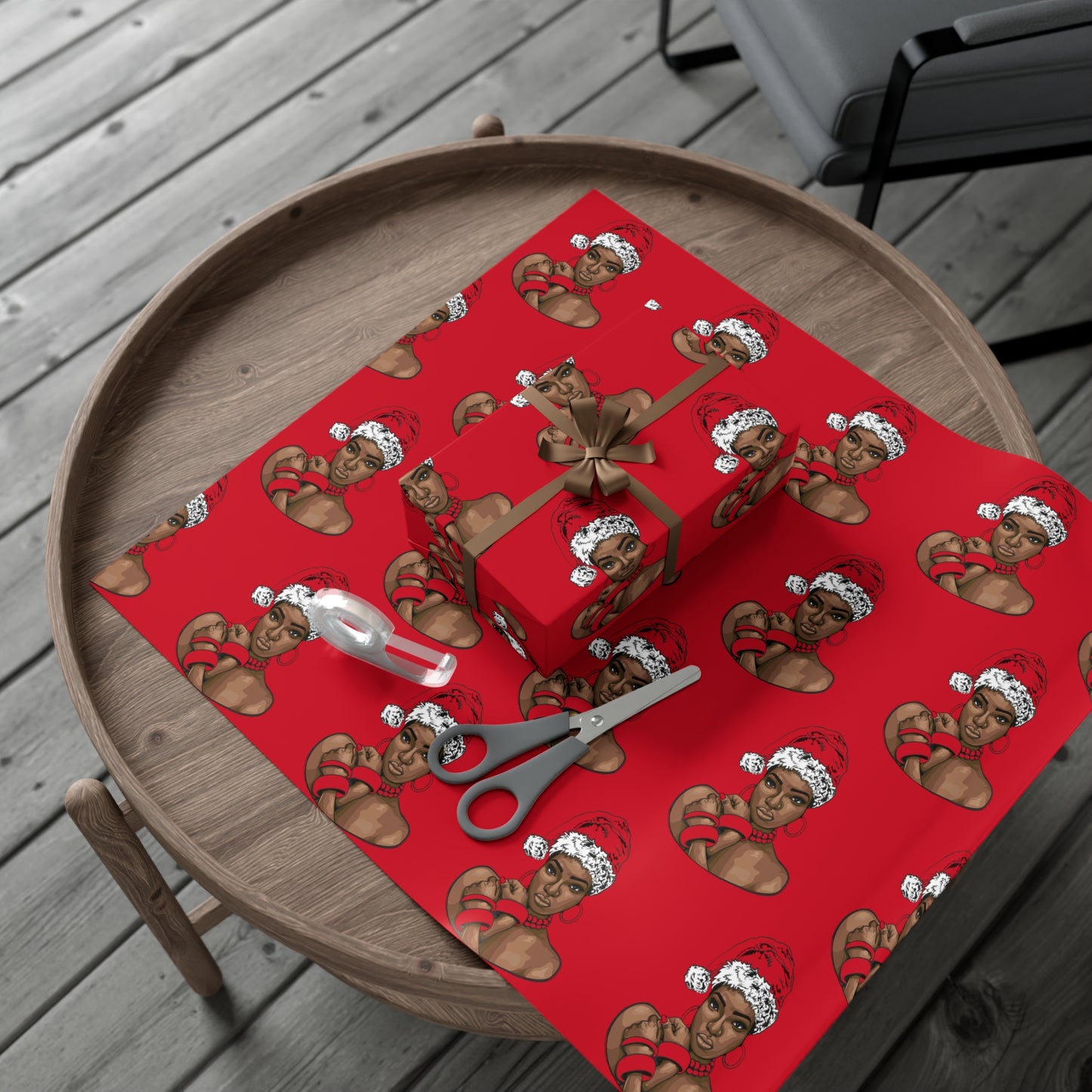 Red African Woman Gift Wrap Papers